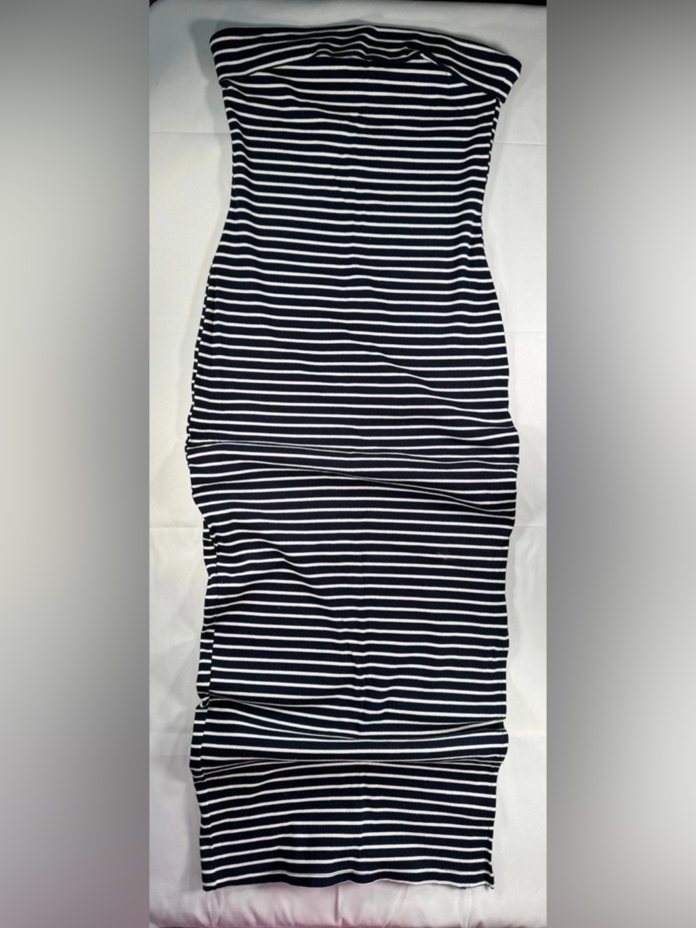 Pretty Garden Striped Bodycon MAXI Dress in Blue & White Size Large